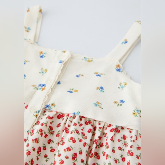 ZARA KIDS FLORAL DRESS CONTRASTING - Picture 3 of 6